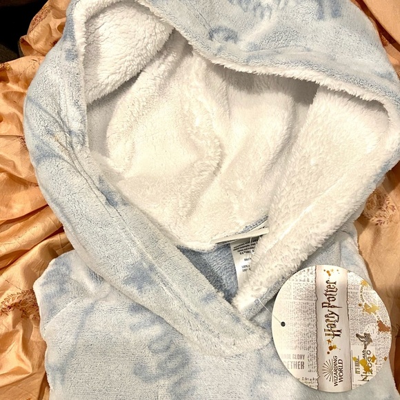 Comfy Disney Happy Potter Lounge PJs Super Soft Fleece w Hoodie Gray/Blue L - Picture 5 of 10